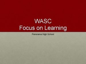 Wasc focus groups