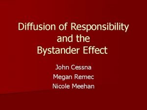 Define diffusion of responsibility