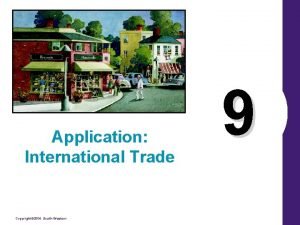 Application International Trade Copyright 2004 SouthWestern 9 What