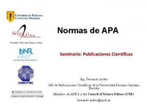 Normas de APA Seminario Publicaciones Cientficas Ing Fernando