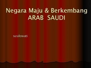 Arab saudi negara maju atau berkembang