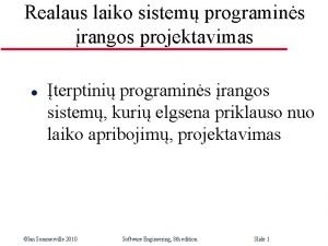 Realaus laiko sistem programins rangos projektavimas l terptini