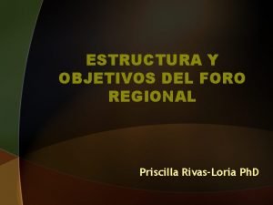 Objetivos del foro