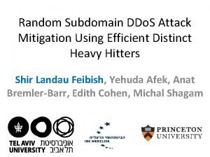 Random Subdomain DDo S Attack Mitigation Using Efficient