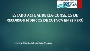 ESTADO ACTUAL DE LOS CONSEJOS DE RECURSOS HDRICOS