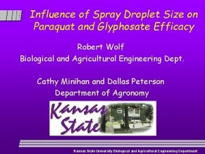 Influence of Spray Droplet Size on Paraquat and