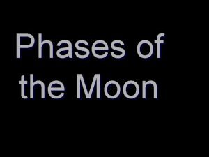Phases of the Moon Phases of the Moon