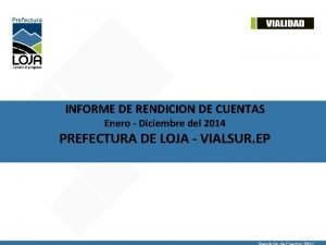 INFORME DE RENDICION DE CUENTAS Enero Diciembre del