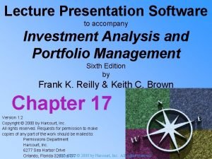 Lecture Presentation Software to accompany Investment Analysis and