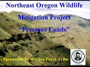 Northeast Oregon Wildlife Mitigation Project Precious Lands Sponsored