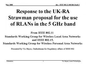 May 2000 doc IEEE 802 11 00106 Draft