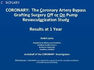 CORONARY The Coronary Artery Bypass Grafting Surgery Off