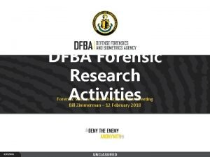 Defense forensics and biometrics agency