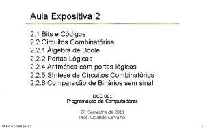 Aula Expositiva 2 2 1 Bits e Cdigos