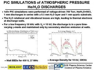 PIC SIMULATIONS of ATMOSPHERIC PRESSURE HeH 2 O