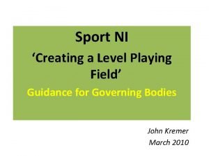 Sport NI Creating a Level Playing Field Guidance