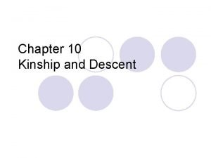Classification of kinship
