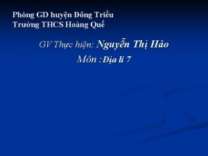 Phng GD huyn ng Triu Trng THCS Hong