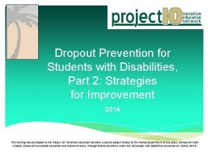 Dropout Prevention for Students with Disabilities Part 2