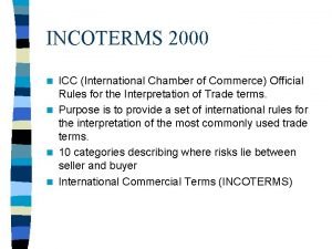 Incoterms 2000 icc