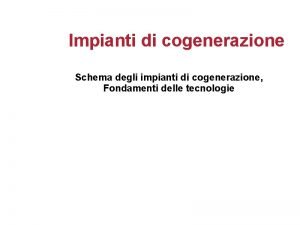 Impianto di cogenerazione schema