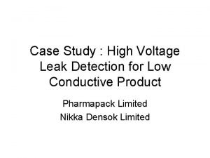 High voltage leak detection