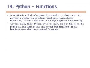 Block function python