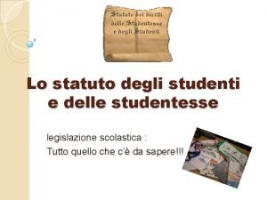 Lo statuto degli studenti e delle studentesse legislazione