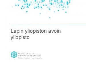 Avoin yliopisto lappi