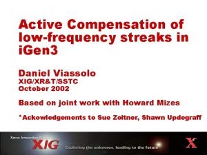 Active Compensation of lowfrequency streaks in i Gen