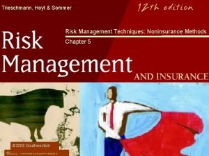 Trieschmann Hoyt Sommer Risk Management Techniques Noninsurance Methods