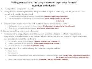 Klein comparative superlative