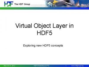 The HDF Group Virtual Object Layer in HDF