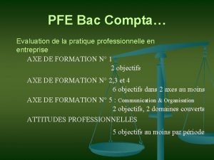 PFE Bac Compta Evaluation de la pratique professionnelle