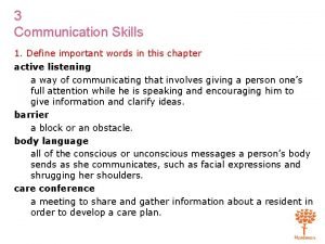 Describe communication skills