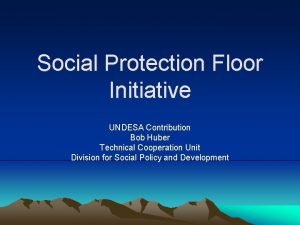 Social Protection Floor Initiative UNDESA Contribution Bob Huber