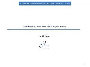 ISOLDE Nuclear Reaction and Nuclear Structure Course Experimental