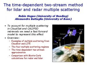 The timedependent twostream method for lidar and radar