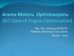 Arama Motoru Optimizasyonu SEO Search Engine Optimization r