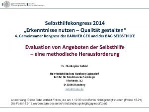 Selbsthilfekongress 2014 Erkenntnisse nutzen Qualitt gestalten 4 Gemeinsamer