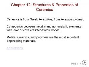 Structure of ceramics