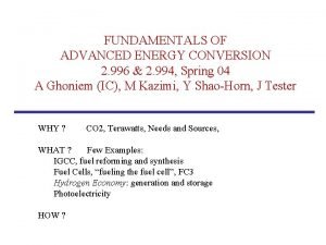 FUNDAMENTALS OF ADVANCED ENERGY CONVERSION 2 996 2