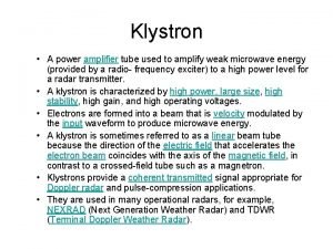 Klystron power amplifier