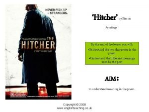 Hitcher by simon armitage