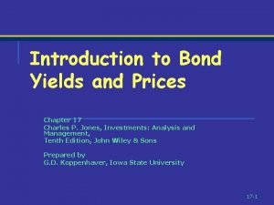 Introduction to Bond Yields and Prices Chapter 17