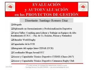 EVALUACIN y AUTOEVALUACIN en los PROYECTOS DE GESTIN