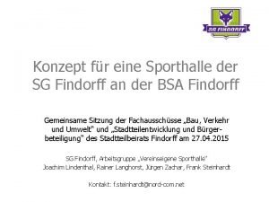 Konzept fr eine Sporthalle der SG Findorff an