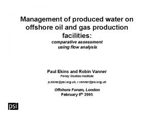 Management of produced water on offshore oil and