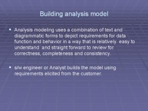 Building analysis model