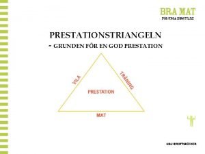 PRESTATIONSTRIANGELN GRUNDEN FR EN GOD PRESTATION IDROTTSMATENS ML